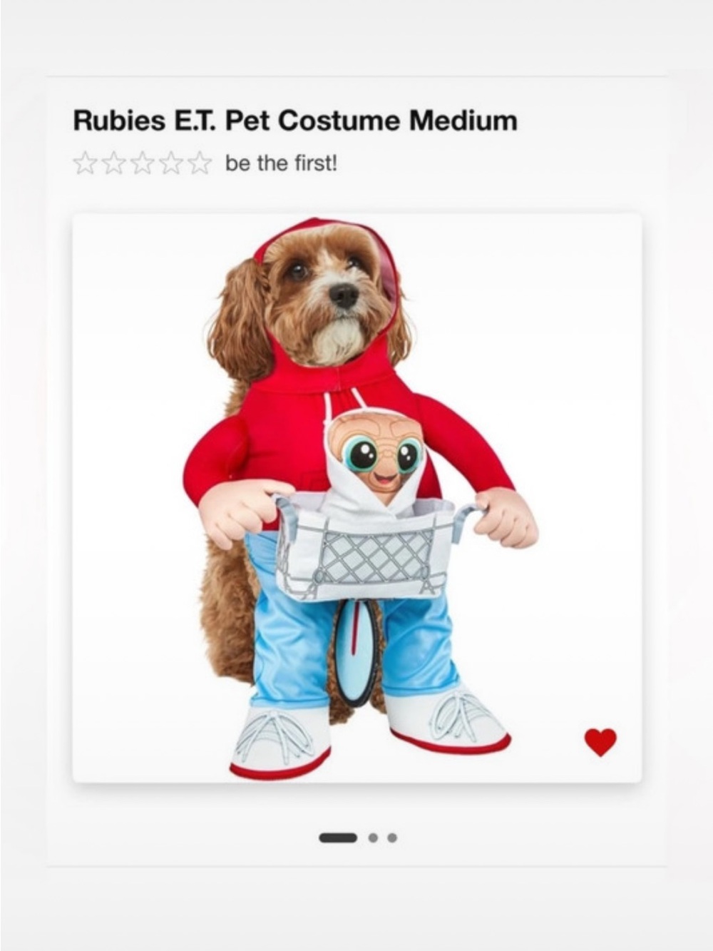 Rubie's Red & Light Blue E.T. Dog Costume with Plush Doll